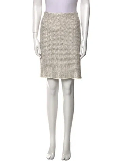 Pre-owned St John Sequin Embellishments Mini Skirt W/ Tags In Neutral