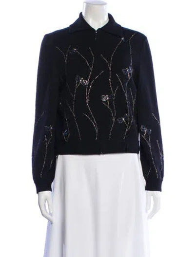 Pre-owned St John Sequin Embellishments Set In Black