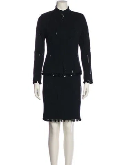 Pre-owned St John Sequin Embellishments Skirt Suit In Neutral