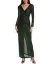 St John St. John Sequin Gown In Green