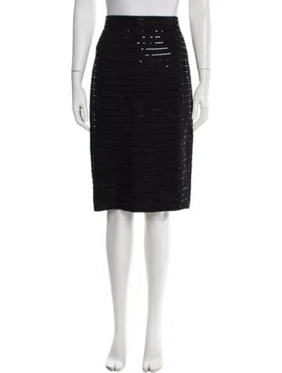 Pre-owned St John Sequin Knee-length Skirt In Black