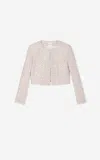 St John Sequin Knit Bracelet Sleeve Jacket In Ercm