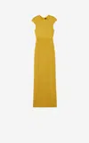 St John Sequin Knit Cap Sleeve Gown In Yellow