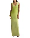 St John Sequin Knit Gown In Lemon Grass