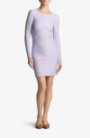 St John Sequin Knit Long Sleeve Dress In Dusty Lavender