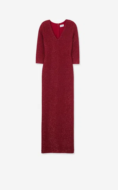 St John Sequin Lurex V-neck Dress In Hard