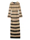 St John Sequin Striped Maxi Party Dress