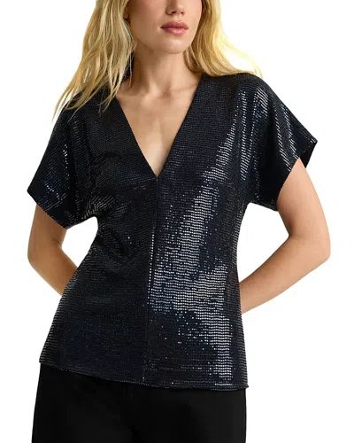 St John Sequin V Neck Top In Multi