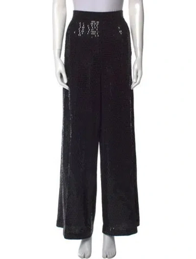 Pre-owned St John Sequin Wide Leg Pants In Black