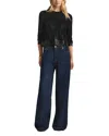 St John Sequined Fringed Blouse In Black