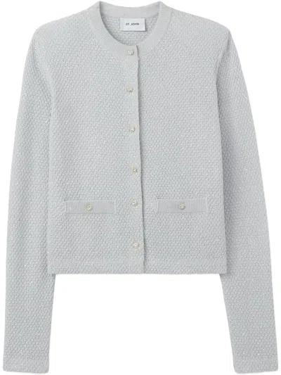 St John Sequinned Cardigan In Grey