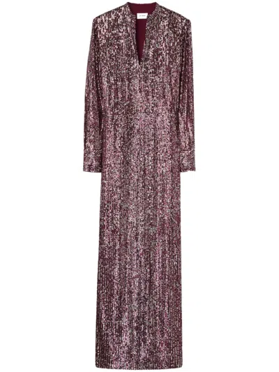 St John Sequinned Dress In Pink