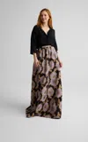 St John Sharon Top In Silk Crepe In Black