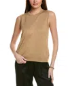 St John Sequin Knit Sleeveless Top In Gold