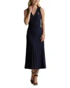 St John Short Rowed Diagonal Welt Dress In Blue