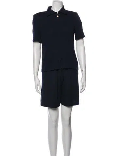 Pre-owned St John Short Set In Blue