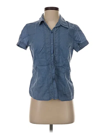 Pre-owned St John Short Sleeve Blouse In Blue