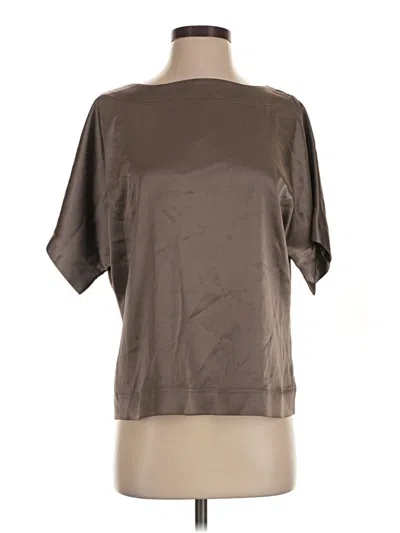 Pre-owned St John Short Sleeve Blouse In Brown