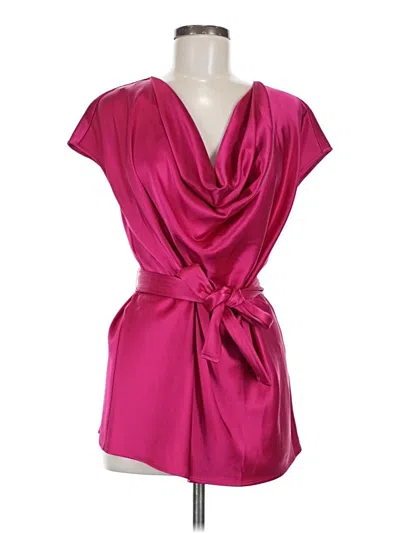 Pre-owned St John Short Sleeve Blouse In Pink