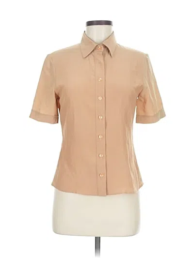 Pre-owned St John Short Sleeve Blouse In Tan
