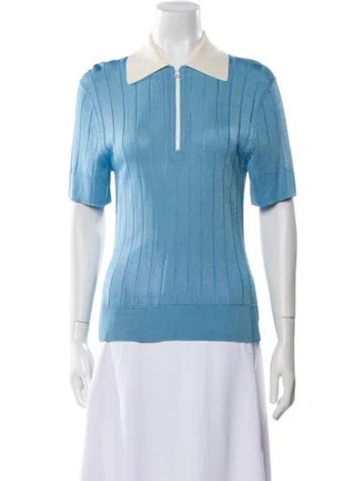 Pre-owned St John Short Sleeve Polo In Blue