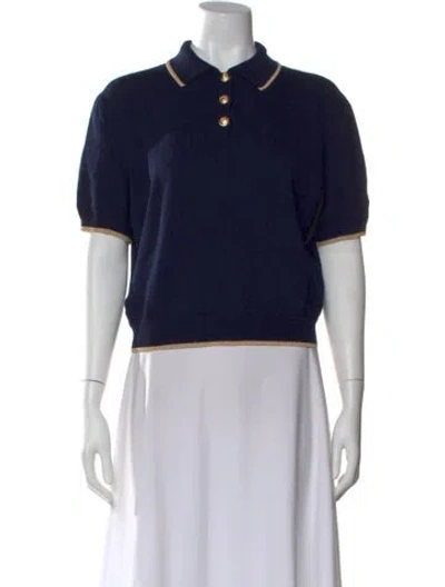 Pre-owned St John Short Sleeve Polo In Blue