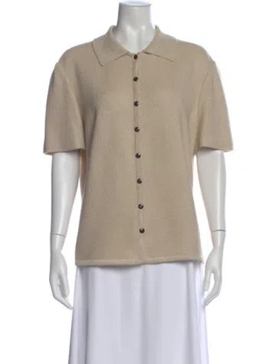 Pre-owned St John Short Sleeve Polo In Neutral