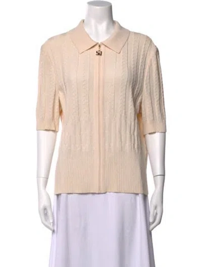 Pre-owned St John Short Sleeve Polo In Neutrals