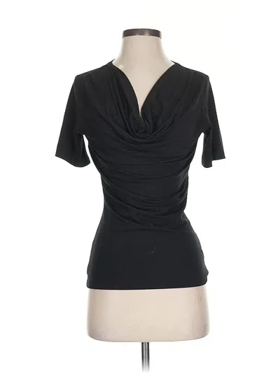 Pre-owned St John Short Sleeve Top Black Cowl Neck Tops