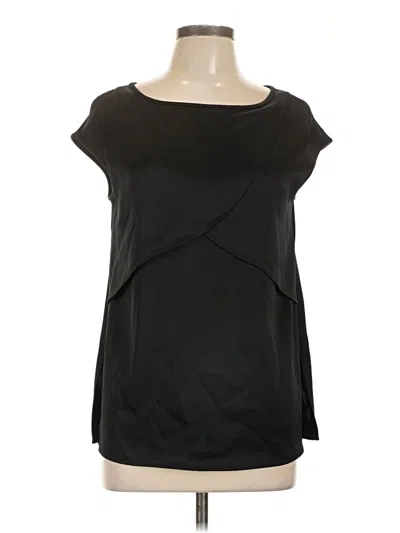 Pre-owned St John Short Sleeve Top Black Cowl Neck Tops
