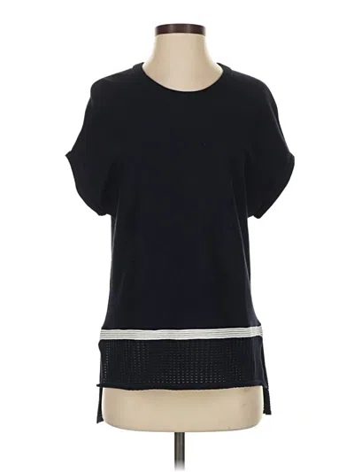 Pre-owned St John Short Sleeve Top Black Crew Neck Tops