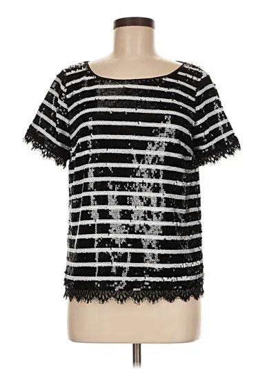 Pre-owned St John Short Sleeve Top Black Scoop Neck Tops