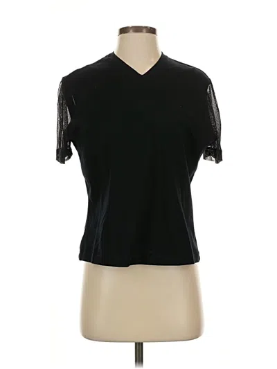 Pre-owned St John Short Sleeve Top Black V Neck Tops