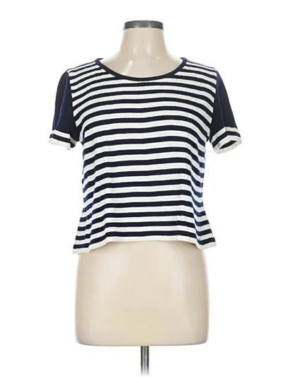 Pre-owned St John Short Sleeve Top Blue Boatneck Tops