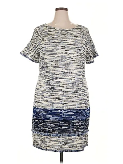 St John Short Sleeve Top Blue Boatneck Tops