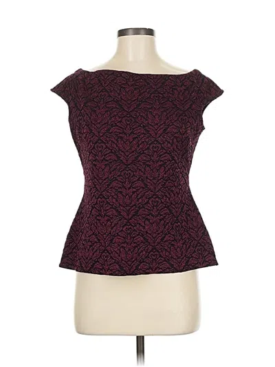 Pre-owned St John Short Sleeve Top Burgundy Boatneck Tops