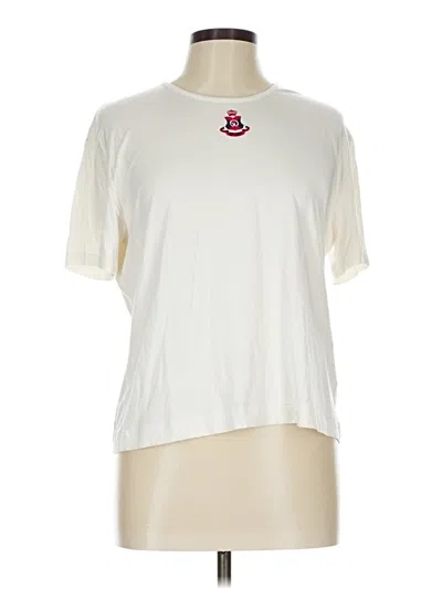 Pre-owned St John Short Sleeve T-shirt In White