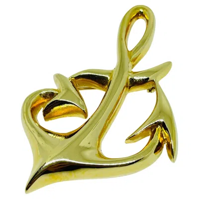 Pre-owned St John Signed Vintage Gold Tone Anchor Nautical Designer Brooch In Multi