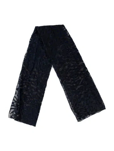 Pre-owned St John Silk Animal Print Scarf In Blue