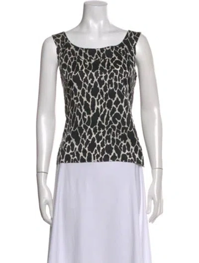 Pre-owned St John Silk Animal Print Top In Multi