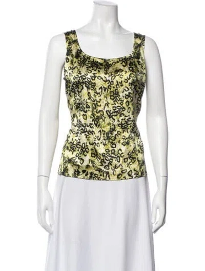 Pre-owned St John Silk Animal Print Top In Multi