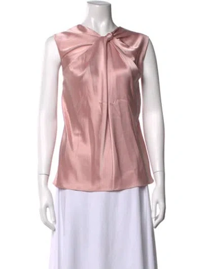 Pre-owned St John Silk Asymmetrical Top W/ Tags In Pink