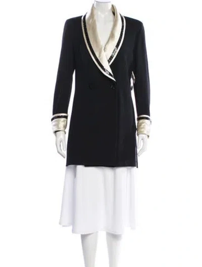 Pre-owned St John Silk Blazer In Blue