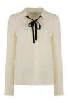 St John Silk Blouse In White