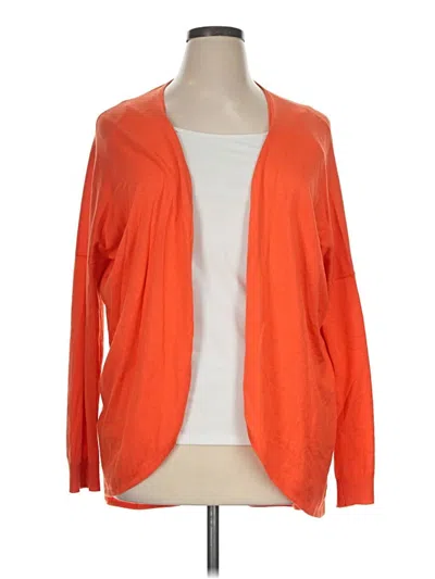 Pre-owned St John Silk Cardigan Sweater In Orange