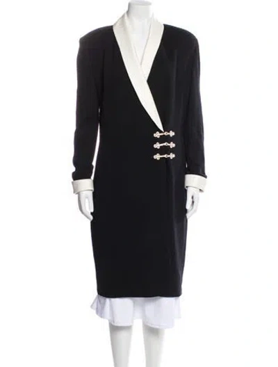Pre-owned St John Silk Coat In Black