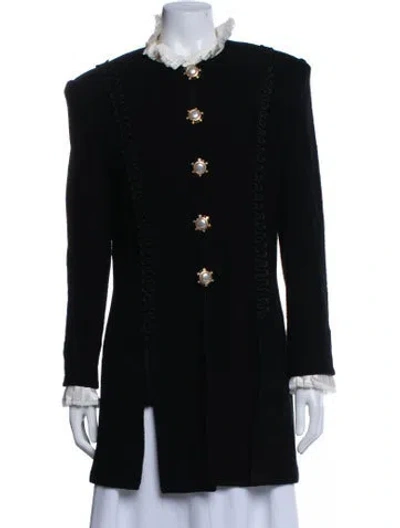 Pre-owned St John Silk Coat In Black