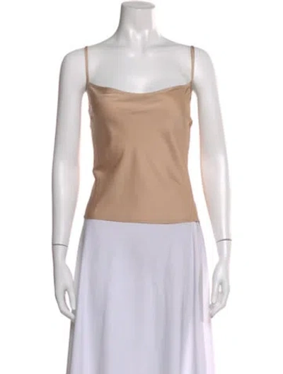 Pre-owned St John Silk Cowl Neck Top In Neutral