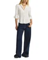 St John Silk Crepe De Chine Blouse In Ivory