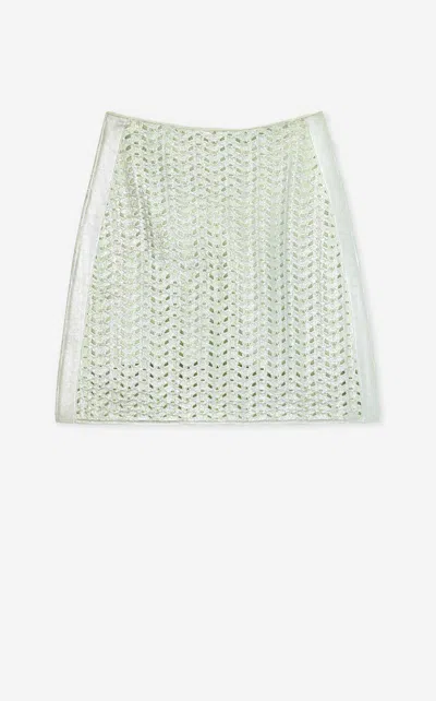 St John Silk Crepe De Chine Shell In Green